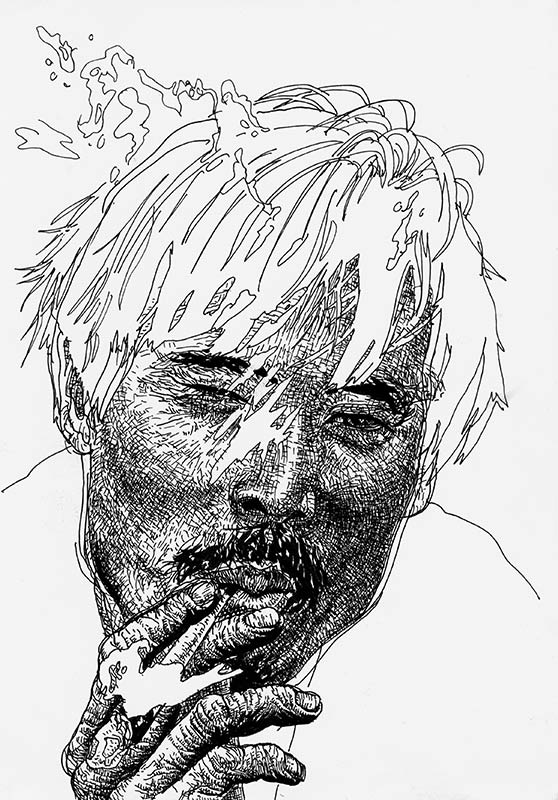 Portrait mit Zigarette