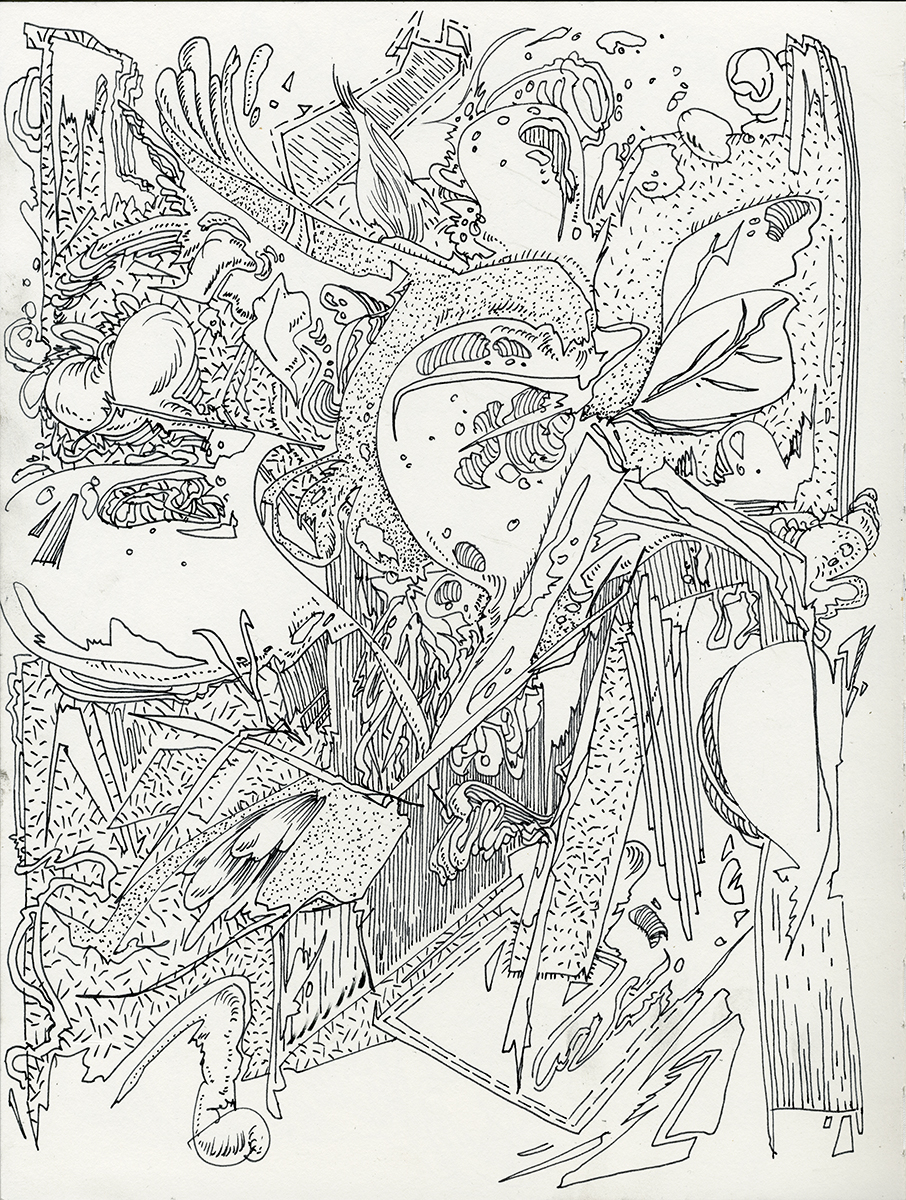 Abstrakte Zeichnung (2019, 36,5 x 27 cm, 1)