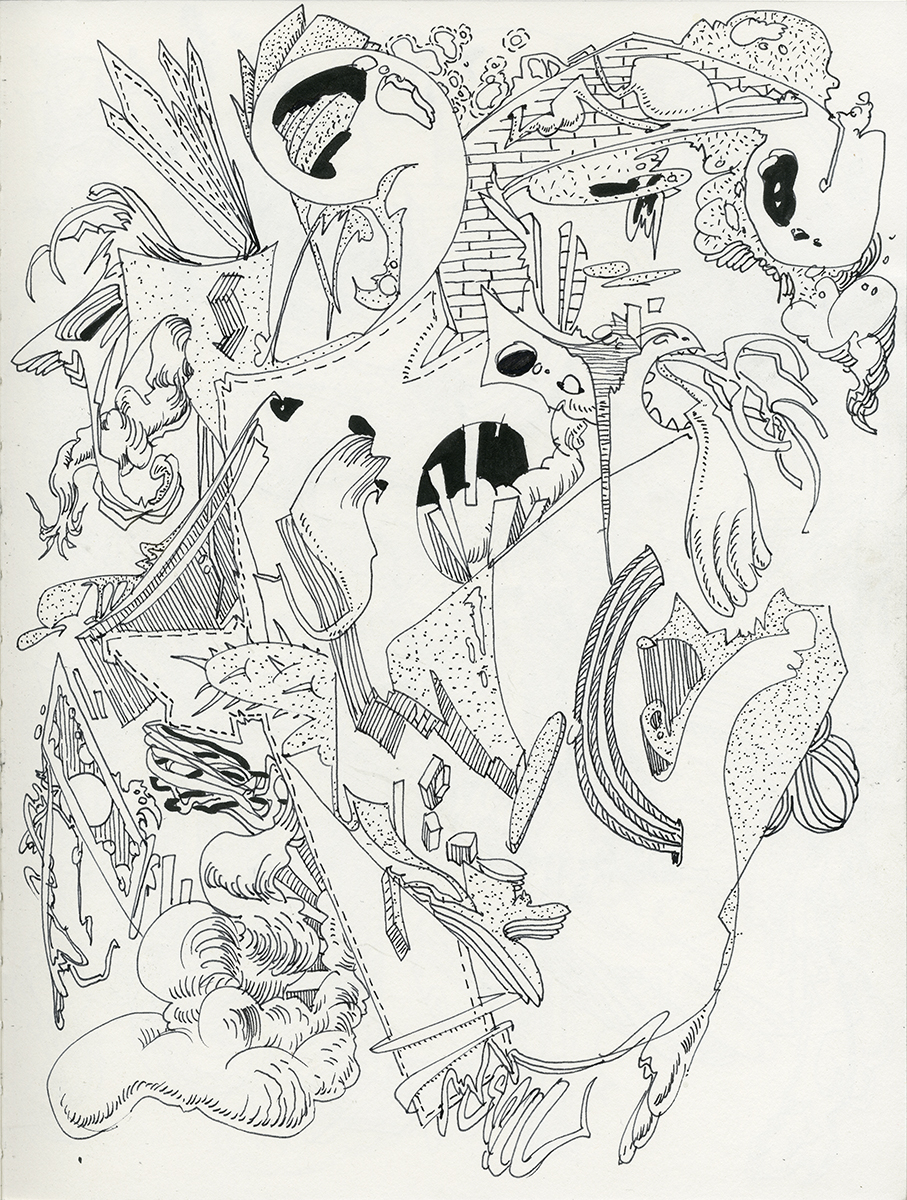 Abstrakte Zeichnung (2019, 36,5 x 27 cm, 3)