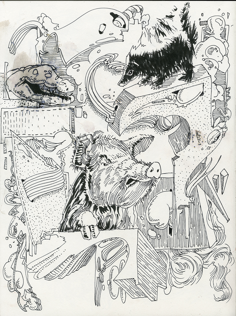 Abstrakte Zeichnung (2019, 36,5 x 27 cm, 4)