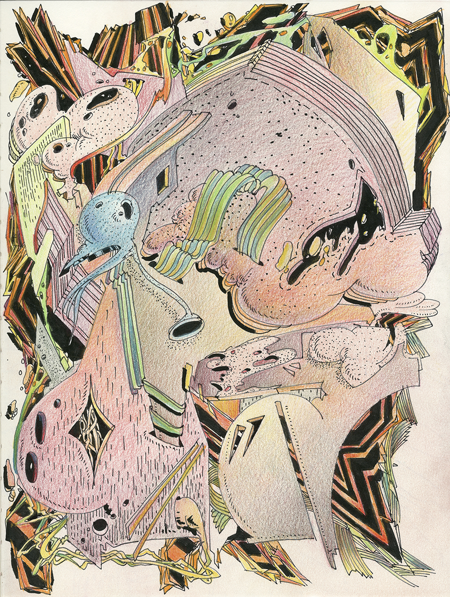 Abstrakte Zeichnung (2019, 36,5 x 27 cm, 9)