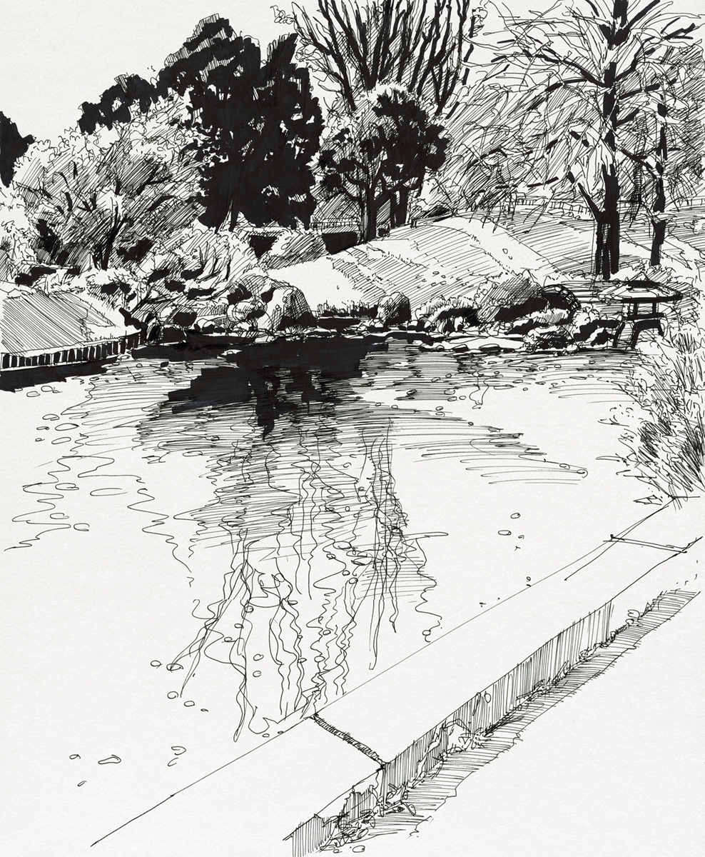 Teich im Botanischen Garten, Brooklyn